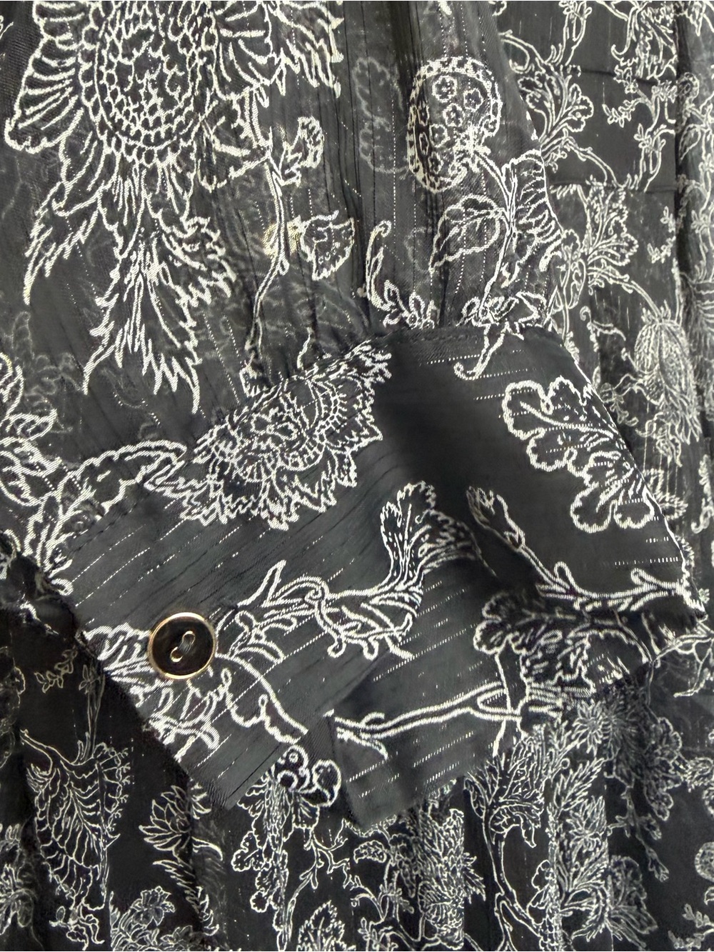 Talbots‎ Black Floral Long-Sleeve Semmi Sheer Midi Dress - Picture 5 of 8